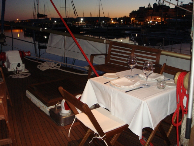  Preparing our sailboat ride at dusk 