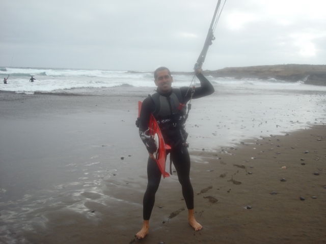 Posando despues del kitesurf