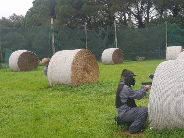 Starting the paintball battle 