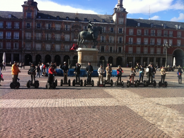  In the Plaza Mayor on a segway 