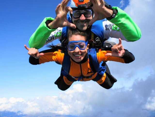 Con el instructor en tandem