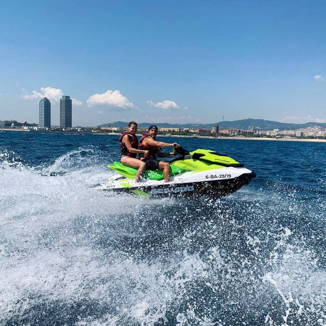  On the jet ski on the Barcelona coast 