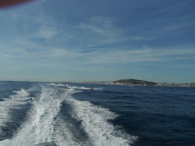 Wake of the boat 