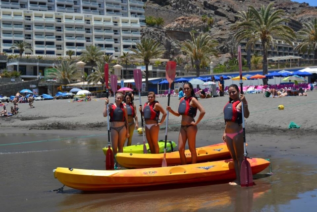 en la playa