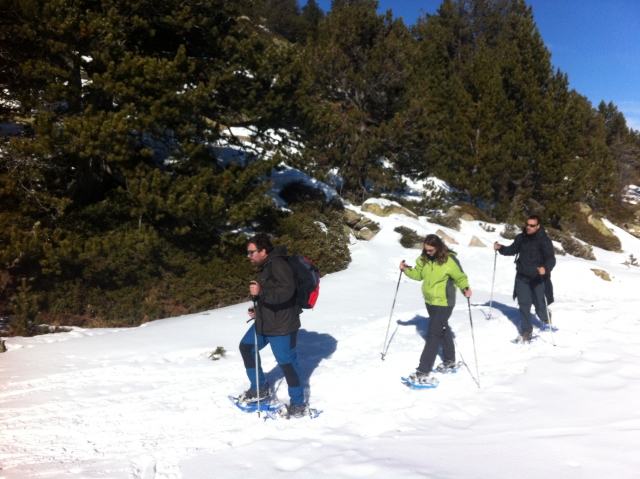  Walking through the snow with technical help 