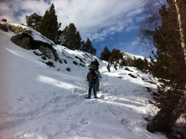  Sinking our feet in the snow 