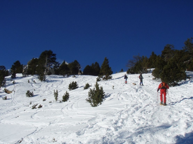  Climbing the snowy slope 