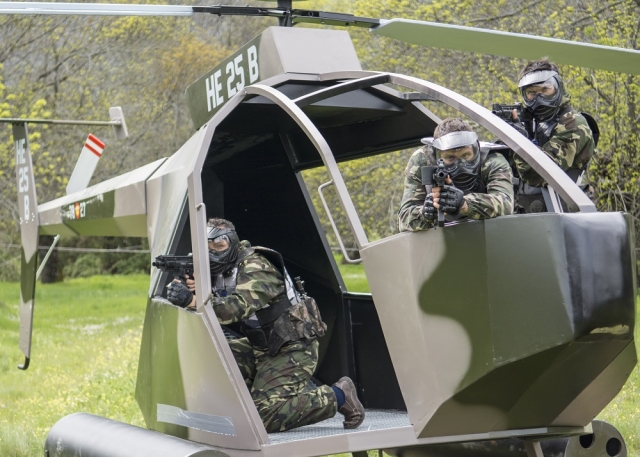  Inside the helicopter 