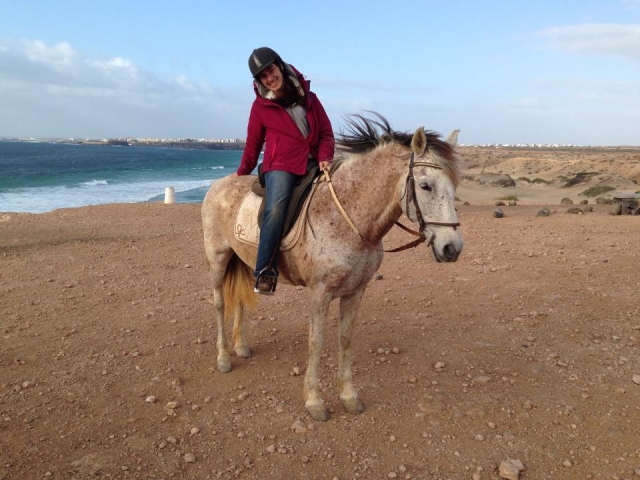 Subida en el caballo en Fuerteventura