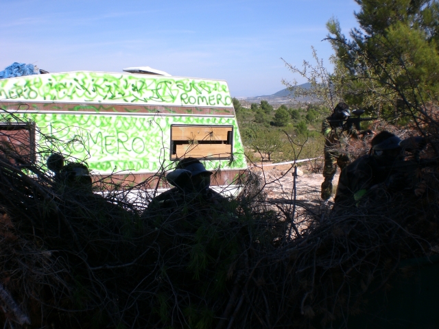  Hidden in front of the caravan 