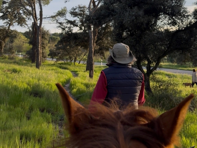 A caballo en frente de la capital