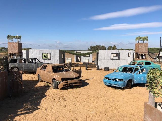  Cars on the paintball field 