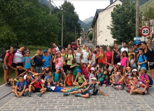 Visitando el pueblo en Huesca