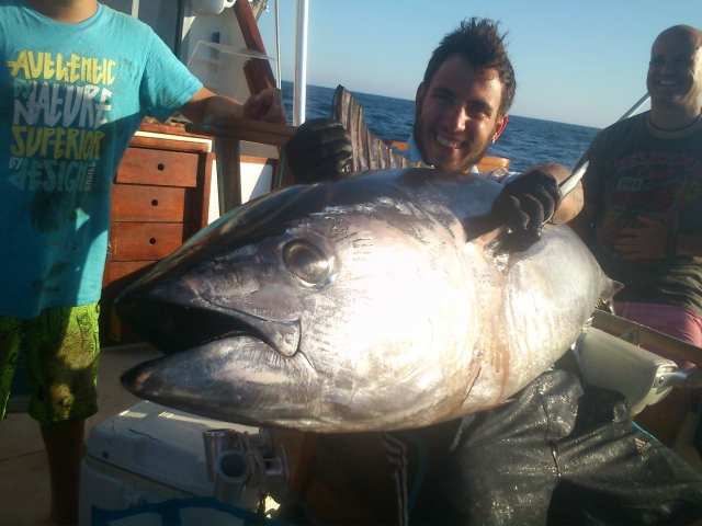 Un gran pescado desde el barco