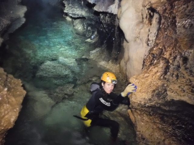  In its underground river. 