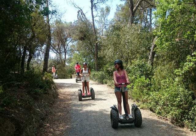  Going down from Tibidabo on a segway 