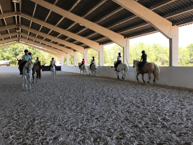 Clases de equitacion durante el campamento