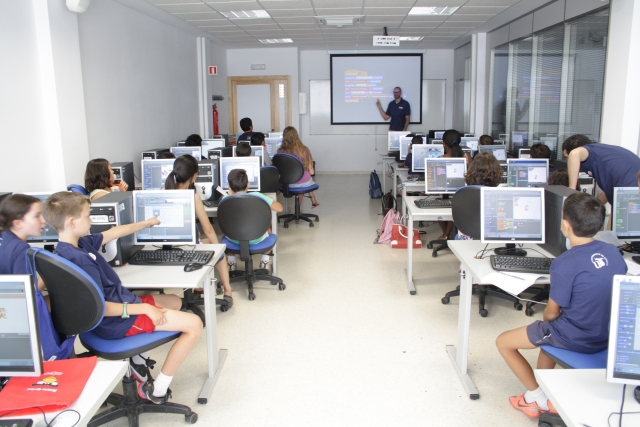  In the computer room 