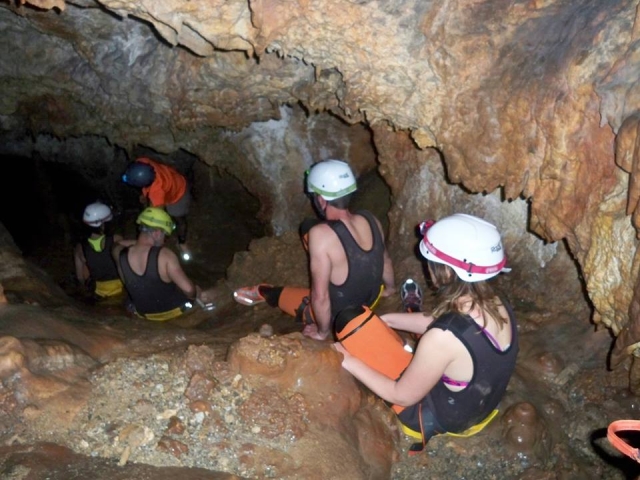  Entering sitting in the cave 