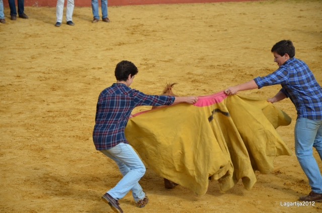 Jovenes toreando