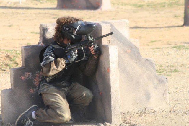  Waiting for the turn on the paintball field 