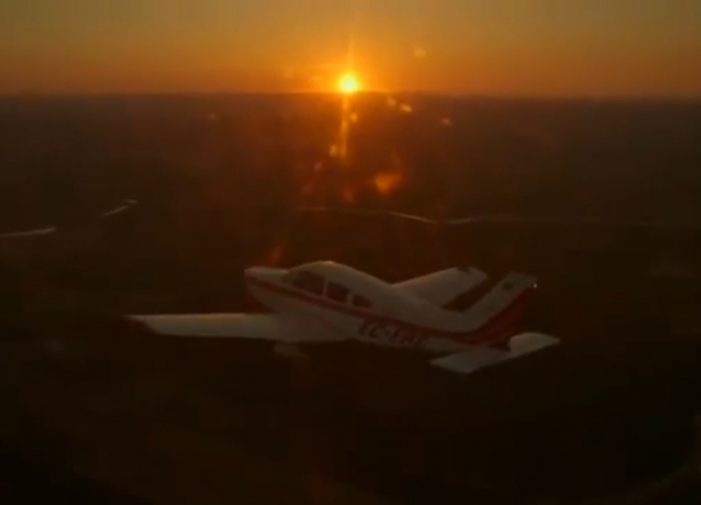  Tramonto dell'aereo dell'Aeroclub 