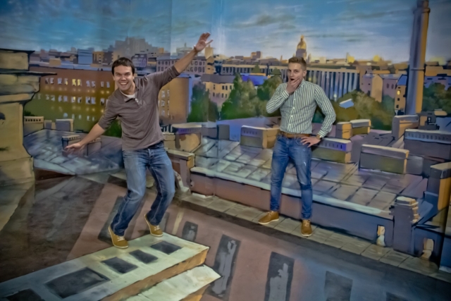 En el borde del edificio