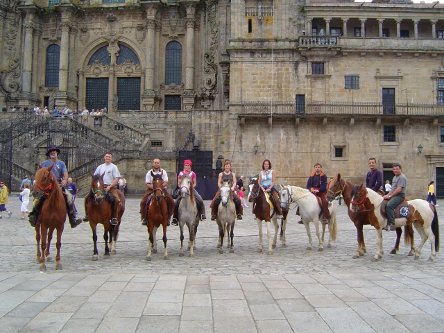 A caballo en la Plaza del Obradoiro
