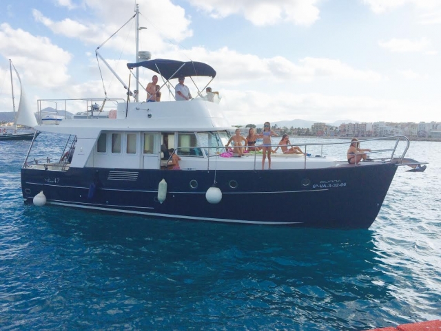 En familia a bordo del barco