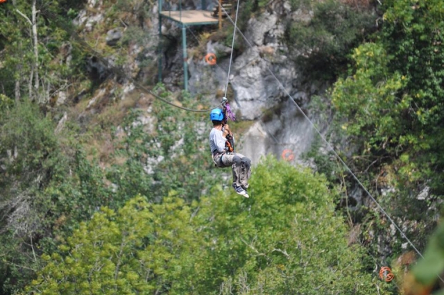  Jumping on the zipline 