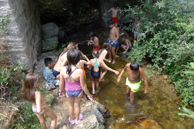 Refrescandose en el rio