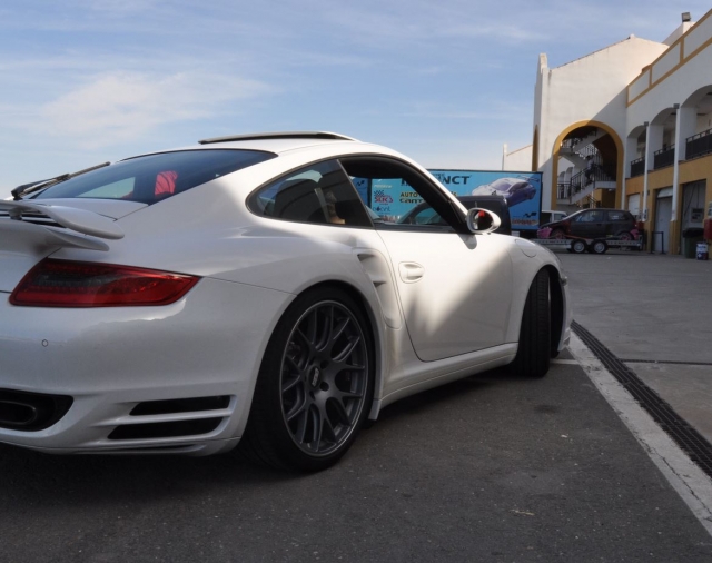  White turbo sports car 