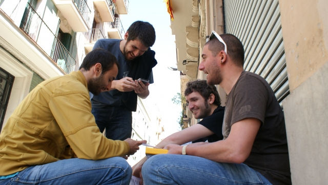  young people investigating 