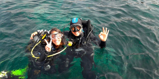 En el mar de La Manga del Mar Menor