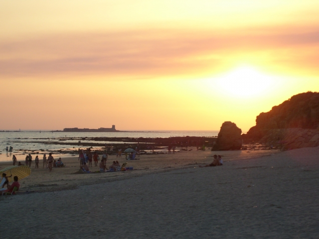 Playa de La Barrosa al atardecer