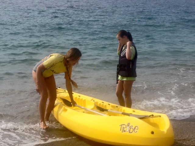 Todos al agua en kayak