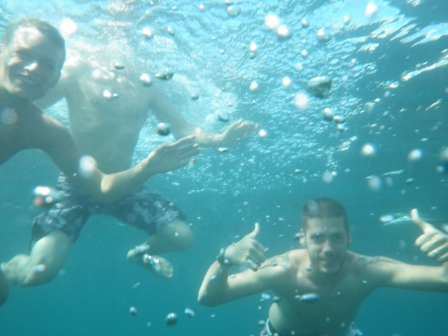Un chapuzon despues del paddle surf