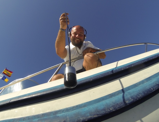 Colocando el hidrofono