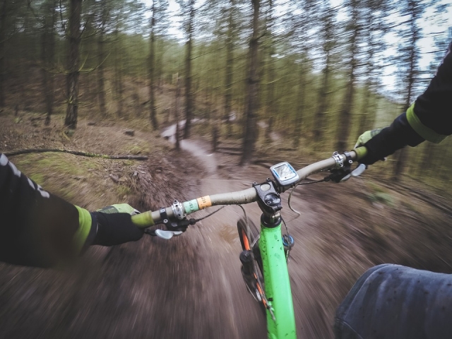 By mountain bike 