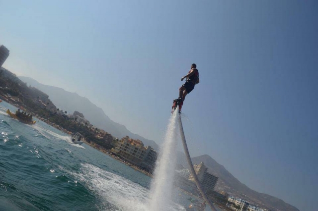  Ascending with flyboard equipment 
