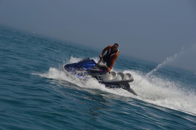  Standing on a jet ski 