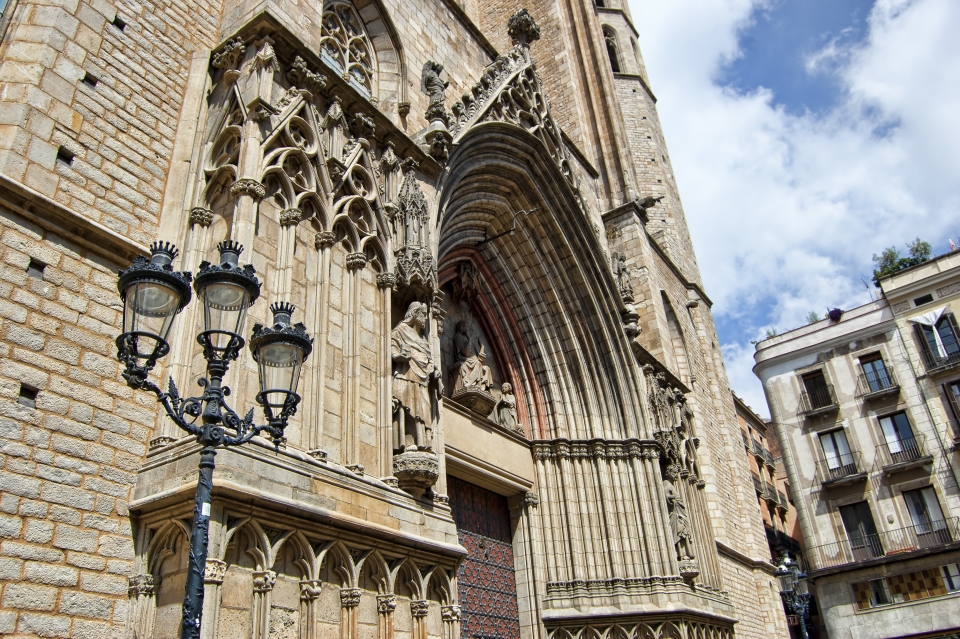 Facade of the Cathedral of Santa Maria del Mar 