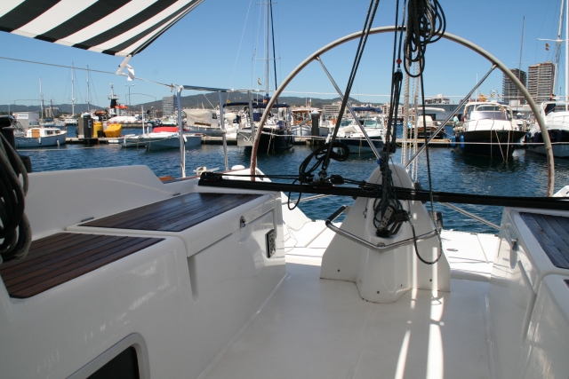  Space on the deck of the sailboat 