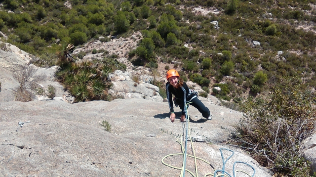 With climbing ropes 