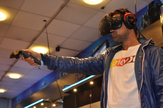 Jugador con gafas vr