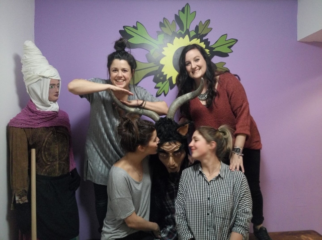 Friends happy to overcome the challenge 