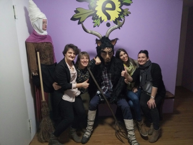  Posing with the child 