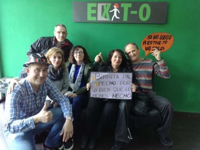  Group of happy escapers 