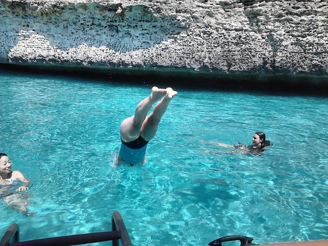  Bathing in the water 