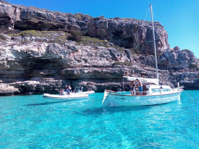  Anchoring in the turquoise water 